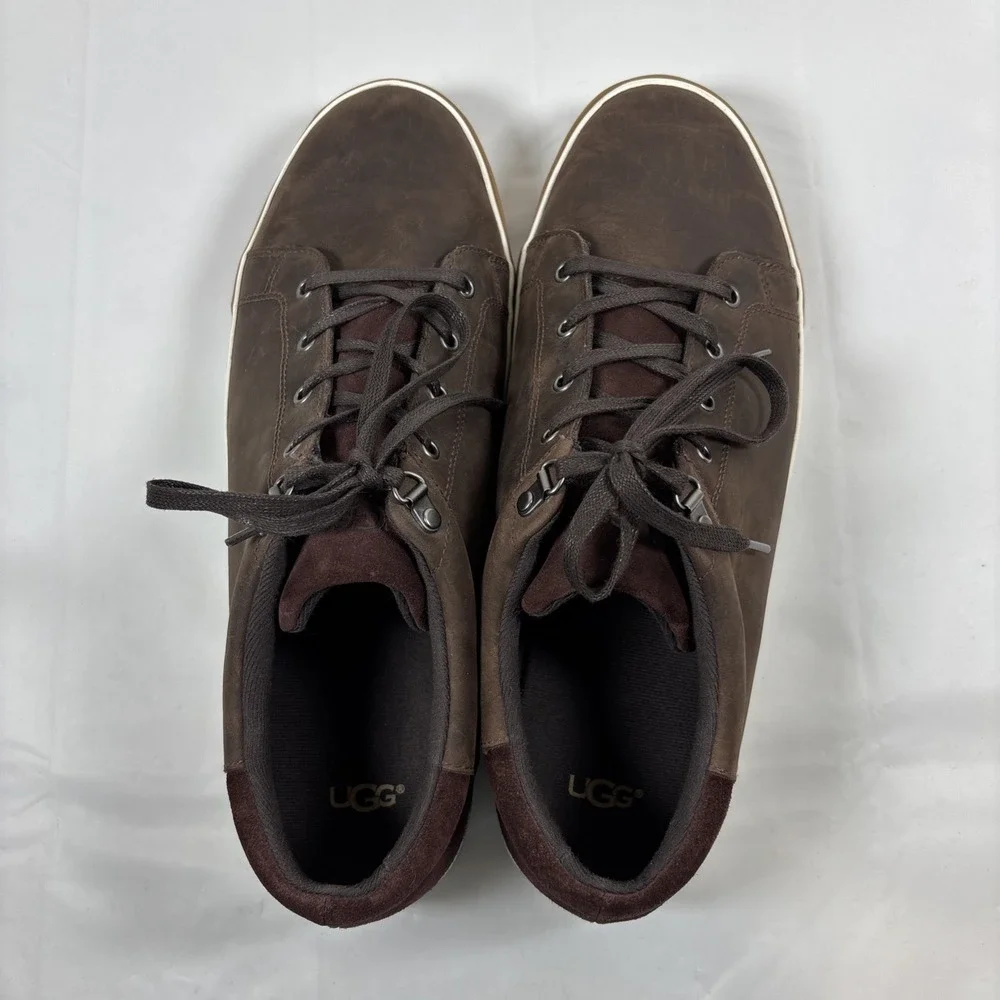 UGG Brock II Men's 13 Waterproof Sneakers Grizzly Brown Leather Suede 1098549